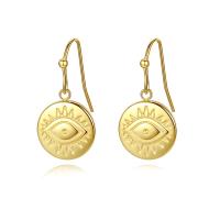 Evil Eye Earrings, Titanium Steel, Vacuum Ion Plating, fashion jewelry & for woman, golden 