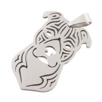 Stainless Steel Animal Pendants, 304 Stainless Steel, Dog, plated, DIY, silver color Approx 3.5mm 