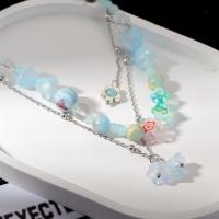 Murano Schmuck Halskette, Titanstahl, mit Lampwork, mit Verlängerungskettchen von 6cm, plattiert, Modeschmuck & für Frau, Länge:ca. 40 cm, verkauft von PC[