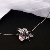 Messing Zirkonia Halskette, mit kubischer Zirkonia, mit Verlängerungskettchen von 5cm, plattiert, Modeschmuck & für Frau, Länge:ca. 40 cm, verkauft von PC
