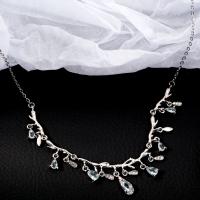 Glas Zink Legierung Halskette, Zinklegierung, mit Glasstein, mit Verlängerungskettchen von 5cm, plattiert, Modeschmuck & für Frau, Länge:ca. 45 cm, verkauft von PC