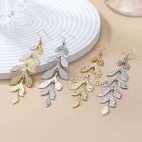 Zinc Alloy Drop Earring, Leaf, plated, fashion jewelry & for woman 