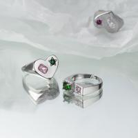Кубическое цирконовое латунное кольцо, Латунь, с кубический цирконий, ювелирные изделия моды & разные стили для выбора & Женский, продается PC