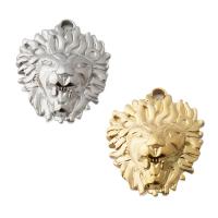 Stainless Steel Animal Pendants, 304 Stainless Steel, Lion, plated, DIY Approx 2.5mm 
