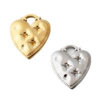 pendentifs de cœur en inox , Acier inoxydable 304, coeur, Placage, DIY, plus de couleurs à choisir Environ 3.5mm, Vendu par PC