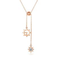 Zinc Alloy Cubic Zirconia Necklace, plated, Adjustable & fashion jewelry & micro pave cubic zirconia & for woman Approx 45 cm 