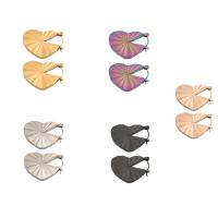 Stainless Steel Leverback Earring, 304 Stainless Steel, Heart, Vacuum Ion Plating, fashion jewelry & for woman [