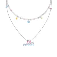 Sterling Silver Jewelry Necklace, 925 Sterling Silver, fashion jewelry & for woman & enamel [