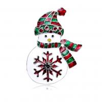 Christmas Jewelry Brooch , Zinc Alloy, Snowman, platinum color plated, Christmas Design & Unisex & enamel & with rhinestone [