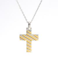 Stainless Steel Jewelry Necklace, 304 Stainless Steel, Cross, plated, fashion jewelry & Unisex Approx 15.75 Inch 