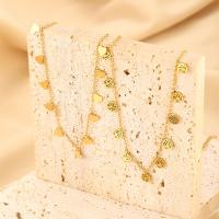 Edelstahl Schmuck Halskette, 304 Edelstahl, 18K vergoldet, Modeschmuck & verschiedene Stile für Wahl & für Frau, goldfarben, verkauft von Strang[