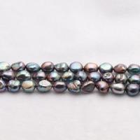 Perles de culture d'eau douce Keishi, perle d'eau douce cultivée, baroque, DIY, noire, pearl length 8-9mm Environ 36-38 cm, Vendu par brin[