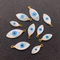 Evil Eye Jewelry Connector, Shell, DIY & enamel, white 