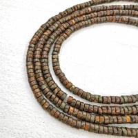 Goldene Pyrit Perlen, flache Runde, DIY, braun, 2x4mm, ca. 190PCs/Strang, verkauft von Strang