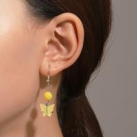 Acrylic Drop Earring, Zinc Alloy, with Acrylic, Butterfly, plated, fashion jewelry & for woman 
