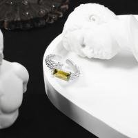 Circón cúbico anillo de dedo de latón, metal, con cúbica circonia, chapado, Joyería & para mujer, Wide: about 8mm, Vendido por UD