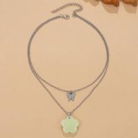 Luminated Necklace, Zinc Alloy, with Night-Light Stone, with 7cm extender chain, plated & fashion jewelry & for woman Approx 37 cm 
