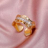Rhinestone Brass Finger Ring, fashion jewelry & for woman & with rhinestone Internal mm 