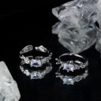 Кубическое цирконовое латунное кольцо, Латунь, с кубический цирконий, Другое покрытие, ювелирные изделия моды & разные стили для выбора & Женский about 6mm, продается PC