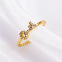 Anilo de dedo de latón, metal, Joyería & para mujer & con diamantes de imitación, más colores para la opción, Vendido por UD