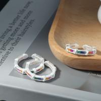 Цирконий Micro Pave Латунь палец кольцо, с кубический цирконий, ювелирные изделия моды & Женский .37cm, продается PC