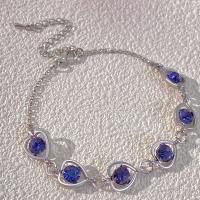 Zinc Alloy Rhinestone Bracelets, Heart, fashion jewelry & for woman & with rhinestone Approx 24.5 cm [