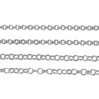 Collar de cadena de plata esterlina, plata de ley 925, pulido, Bricolaje & diverso tamaño para la opción, color de platina, Vendido por g