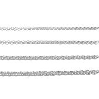 Collar de cadena de plata esterlina, plata de ley 925, pulido, Bricolaje & diverso tamaño para la opción, color de platina, Vendido por g