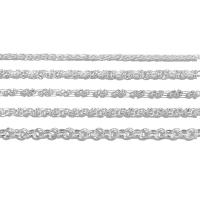 Collar de cadena de plata esterlina, plata de ley 925, pulido, Bricolaje & diferentes estilos para la opción, color de platina, Vendido por g
