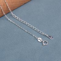 Серебряное ожерелье цепи, Серебро 925 пробы, полированный, DIY, платиновый цвет, длина:Приблизительно 40 см, продается PC