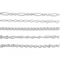 Серебряное ожерелье цепи, Серебро 925 пробы, полированный, DIY & разные стили для выбора, платиновый цвет, продается G