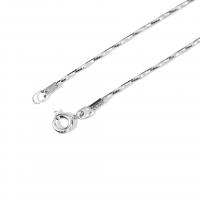 Collar de cadena de plata esterlina, plata de ley 925, pulido, unisexo, color de platina, longitud:aproximado 45.5 cm, Vendido por UD