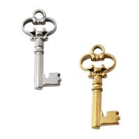 Stainless Steel Key Pendants, 304 Stainless Steel, plated, DIY Approx 2.5mm 