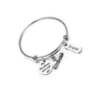 Stainless Steel Charm Bracelet, 304 Stainless Steel, Adjustable & fashion jewelry, Round 65MM [