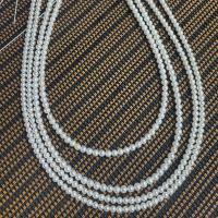 Natural Freshwater Pearl Loose Beads, Slightly Round, DIY, white, 3-4mm Approx 17 Inch 