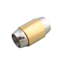 Runder Edelstahl Magnetverschluss, 304 Edelstahl, DIY, goldfarben, 20.5x12mm, Bohrung:ca. 8x8mm, verkauft von PC