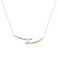 Sterling Silver Jewelry Necklace, 925 Sterling Silver, with Shell Pearl, with 1.97inch extender chain, plated, fashion jewelry & for woman Approx 15.74 Inch 