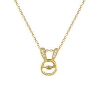 Titanium Steel Jewelry Necklace, with Brass, with 1.97inch extender chain, fashion jewelry & for woman & with rhinestone, golden Approx 15.75 Inch 