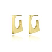 Titan Stahl Ohrringe, Titanstahl, Vakuum-Ionen-Beschichtung, Modeschmuck & für Frau, goldfarben, 19x1.9mm, verkauft von Paar[