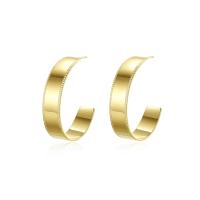 Titan Stahl Ohrringe, Titanstahl, Vakuum-Ionen-Beschichtung, Modeschmuck & für Frau, goldfarben, 36x8.2mm, verkauft von Paar[