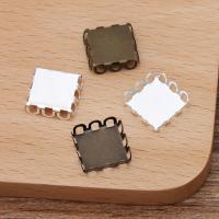 Brass Pendant Cabochon Setting, Square, plated, DIY 12mm, Approx [