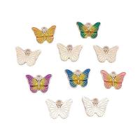 Zinc Alloy Enamel Pendants, Butterfly, gold color plated, DIY [