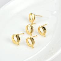Brass Earring Stud Component, gold color plated, DIY [