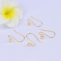 Brass Hook Earwire, gold color plated, DIY 