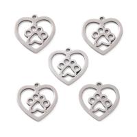 pendentifs de cœur en inox , 201 acier inoxydable, coeur, DIY, argent Environ 1.2mm, Environ Vendu par sac