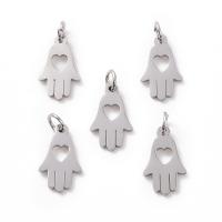 Stainless Steel Pendants, 304 Stainless Steel, Hand, DIY, silver color Approx 4mm, Approx 