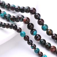 Single Gemstone Beads, Phoenix Stone, Round, DIY green [