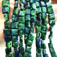 Abalorio De Lapislázuli y Fénix, fénix de lapislázuli, Cuadrado, Bricolaje, verde, 10mm, longitud:aproximado 38 cm, Vendido por Sarta[