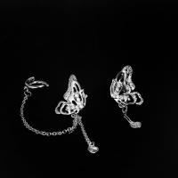 Boucles d'oreilles en laiton zircon cubique pavent, papillon, Placage, bijoux de mode & pour femme, Vendu par paire[