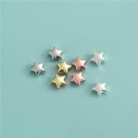 Sterling Silver Spacer Beads, 925 Sterling Silver, Star, plated, DIY 5.4mm Approx 1.1mm 